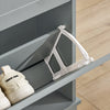 SoBuy FSR99-HG Schoenenkast, schoenenkast met 2 kleppen, halmeubel, opbergdoos voor schoenen, grijs, 76 x 18 x 79 cm