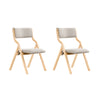 SoBuy FST40-HGx2 Opvouwbare Eetkamerstoelen – Set van 2 | Gestoffeerd, Houten Frame | Ruimtebesparend & Comfortabel | Lichtgrijs