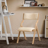 SoBuy FST40-W Vouwbare Stoelen met Bekleding, Comfortabele Vergaderstoel in Hout met Kussenzitting, Draagbare Vouwstoel voor Keuken, Kantoor, Woonkamer, Lichtgewicht, Ruimtebesparend, Wit