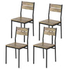 SoBuy 3- Delige Set Eettafel met 4 Krukken - Tafelset en 4 Stoelen - Industriële Stijl - voor Keuken Eetkamer Woonkamer, OGT28-N + FST72-Nx4