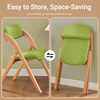 SoBuy FST92-GR Houten Klapstoel Groen – Ergonomische Vouwstoel met Gestoffeerde Zitting en Rugleuning