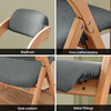 SoBuy FST92-SG Vouwstoel Ergonomisch Kussen, Beukenhout, Geen Montage, Opvouwbaar, Eetkamer & Kantoor – Donkergrijs