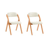 SoBuy FST92-Wx2 Set van 2 Opvouwbare Eetkamerstoelen – Comfortabele Gestoffeerde Houten Stoelen, Ergonomisch & Ruimtebesparend, Wit