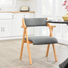 SoBuy FST98-HG Opvouwbare Houten Eetkamerstoel met Kussen – Comfortabele Inklapbare Stoel voor Keuken, Woonkamer, Kantoor of Tuin – Ruimtebesparend, Massief Beukenhout, Grijs