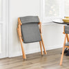 SoBuy FST98-HG Opvouwbare Houten Eetkamerstoel met Kussen – Comfortabele Inklapbare Stoel voor Keuken, Woonkamer, Kantoor of Tuin – Ruimtebesparend, Massief Beukenhout, Grijs