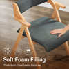 SoBuy FST98-SGx2 Opvouwbare Eetkamerstoel van Massief Hout met Kussen – Comfortabele Klapstoel voor Keuken, Woonkamer, Bureau of Tuin – Ruimtebesparende Stoel, Donkergrijs