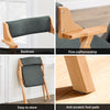 SoBuy FST98-SGx2 Opvouwbare Eetkamerstoel van Massief Hout met Kussen – Comfortabele Klapstoel voor Keuken, Woonkamer, Bureau of Tuin – Ruimtebesparende Stoel, Donkergrijs