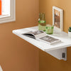 SoBuy FWT03-W Opklapbare Wandtafel, Uitschuifbare Keukentafel, Compact Bureau, Ruimtebesparend Ontwerp, Perfect voor Kleine Ruimtes, Keuken, Bureau, Eetkamer, 60x40cm Wit