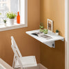 SoBuy FWT03-W Opklapbare Wandtafel, Uitschuifbare Keukentafel, Compact Bureau, Ruimtebesparend Ontwerp, Perfect voor Kleine Ruimtes, Keuken, Bureau, Eetkamer, 60x40cm Wit