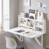 SoBuy FWT07-II-W Bureau Opklapbare wandtafel met geïntegreerde wandkast, opvouwbare keukentafel, eettafe