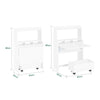 SoBuy FWT105-W Opvouwbaar bureau, opklapbare computertafel, multifunctioneel bureau met opbergplanken en 1 opbergdoos op wielen