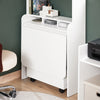 SoBuy FWT105-W Opvouwbaar bureau, opklapbare computertafel, multifunctioneel bureau met opbergplanken en 1 opbergdoos op wielen