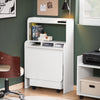 SoBuy FWT105-W Opvouwbaar bureau, opklapbare computertafel, multifunctioneel bureau met opbergplanken en 1 opbergdoos op wielen