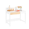 SoBuy FWT106-W Bureau met 2 planken, computertafel, bureautafel, werktafel voor thuiskantoor, hoekbureau, wit
