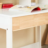 SoBuy FWT106-W Bureau met 2 planken, computertafel, bureautafel, werktafel voor thuiskantoor, hoekbureau, wit