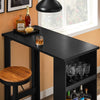 SoBuy FWT17-II-SCH Hoge Keukentafel, Staande Eettafel voor Kleine Ruimtes, Bar voor Keuken, Woonkamer, Kantoor of Koffiebar Zwart 112 x 57 x 106 cm