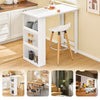 SoBuy FWT17-II-W Bartafel Hoge Keukentafel Staantafel voor Kleine Ruimtes, Bar voor Keuken, Woonkamer, Kantoor of Koffiebar – Wit 112 x 57 x 106 cm