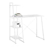 SoBuy FWT29-W Bureau Computerbureau - Opslagruimte met 3 laags -MDF - Wit