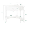 SoBuy FWT31-W Hoekbureau Bureau Tafel Computertafel met Lade - Wit - 76x76x76cm