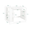 Pre-order SoBuy FWT35-W Bureau Werktafel Computertafel - drie legplanken - Lade - Wit
