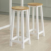 Pre-order SoBuy FWT50-WN Barset 1 Tafel + 2 Barkrukken – Compacte Hoge Tafel met Voetensteun, Moderne Bistro Set voor Keuken of Balkon – Wit/Naturel