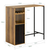 SoBuy FWT97-PF Bartafel, Eettafel, Hoge Tafel, Tafel met Opbergrek, Houders voor Wijnglazen en Flessen, Keukentafel