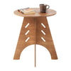 SoBuy HFBT01-BR Ronde Houten Bijzettafel, Ronde Salontafel, Nachtkastje, Koffietafel, Telefoontafel, voor Woonkamer, Slaapkamer, Structuur Pen-en-Gat, Bruin