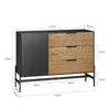 SoBuy HFSB02-SCH Lage dressoir, commode opbergkast, dressoir voor keuken, eetkamer, woonkamer, entree, met kast, 1 deur en 3 laden