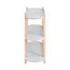 SoBuy HSTR01-H-HG Opbergplank met 3 Niveaus, Houten Plank op Poten met 3 Etages, Boekenkast, Entree Tafel, Console Tafel