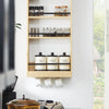 SoBuy KCR12-N Wandrek, kruidenrek, opslag, keuken, badkamerrek met 4 planken en 3 haken, 38 x 17 x 75 cm