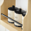 SoBuy KCR12-N Wandrek, kruidenrek, opslag, keuken, badkamerrek met 4 planken en 3 haken, 38 x 17 x 75 cm