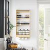 SoBuy KCR12-N Wandrek, kruidenrek, opslag, keuken, badkamerrek met 4 planken en 3 haken, 38 x 17 x 75 cm