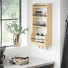 SoBuy KCR12-N Wandrek, kruidenrek, opslag, keuken, badkamerrek met 4 planken en 3 haken, 38 x 17 x 75 cm