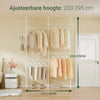 SoBuy KLS03-II-W Stevige Uitschuifbare Kledingstang – Verstelbare Open Garderobe met Hangerstangen, Kapstok voor Slaapkamer/Dressing – Wit
