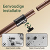 SoBuy KLS04-II-BR Telescopisch Kledingrek, Stevig Kledinghangerrek, Verstelbare Open Garderobekast met Kledingstangen en Planken voor Slaapkamer, Inloopkast, Bruin