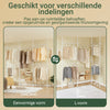 SoBuy KLS04-II-W Telescopische Kledingrek – Robuuste Open Garderobe met Stangen en Planken – Kapstok voor Slaapkamer of Dressing – Wit