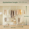 SoBuy KLS04-II-W Telescopische Kledingrek – Robuuste Open Garderobe met Stangen en Planken – Kapstok voor Slaapkamer of Dressing – Wit