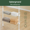 SoBuy KLS04-II-W Telescopische Kledingrek – Robuuste Open Garderobe met Stangen en Planken – Kapstok voor Slaapkamer of Dressing – Wit