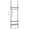 SoBuy KLS07-SCH Verstelbare Kledingkast - Robuuste Opvouwbare Garderobe met Stangen en Planken, Kledingrek voor Slaapkamer/Walk-in Closet, Zwart