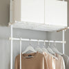 SoBuy KLS07-W Kledingrek Telescopisch Opbergsysteem met 1 Bar 3 Planken en 1 Vorkkleding - Staal Plastic ââââ‚?Wit