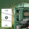 SoBuy KLS11-GR Tuinschuur, tuinhuis voor buiten, waterdicht, motorhuis met haken, garage voor fiets en gereedschap, fietsschuur, opslag en opslag, groen, 120 x 176 x 163 cm