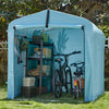 SoBuy KLS11-L-BL Tuinhuis, Waterdichte Buitenberging, Motorstalling met Haken, Fietsgarage en Gereedschapsschuur, Fietsenberging, Opslagtent, Lichtblauw, 159x219x165 cm