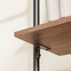 SoBuy KLS19-SCH wandgemonteerde kledingstang met 4 hangstangen + 4 MDF-planken, open kledingkast, draagvermogen 120 kg voor slaapkamer, 265x48x220 cm, industrieel zwart