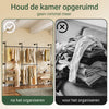SoBuy KLS19-SCH wandgemonteerde kledingstang met 4 hangstangen + 4 MDF-planken, open kledingkast, draagvermogen 120 kg voor slaapkamer, 265x48x220 cm, industrieel zwart