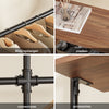 SoBuy KLS19-SCH wandgemonteerde kledingstang met 4 hangstangen + 4 MDF-planken, open kledingkast, draagvermogen 120 kg voor slaapkamer, 265x48x220 cm, industrieel zwart