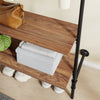 SoBuy KLS20-SCH Compact Wandkledingrek met 2 MDF-Planken, Kledingrek aan de Muur, Draagvermogen 45 kg, Industrieel Zwart, 91,5x48x220 cm