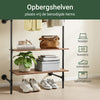 SoBuy KLS20-SCH Compact Wandkledingrek met 2 MDF-Planken, Kledingrek aan de Muur, Draagvermogen 45 kg, Industrieel Zwart, 91,5x48x220 cm
