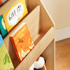 SoBuy KMB01-N Kinderbibliotheek met Opbergruimte en 3 Planken, 2 Open Compartimenten – Speelgoedopslag en Boekenrek voor Kinderen, Natuurlijk Hout – 73x30x80 cm