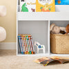 SoBuy KMB01-II-W Kinderboekenkast & Speelgoedkast – 3 Planken + 2 Open Vakken – Montessori Opbergmeubel – Anti-kantel Systeem – Wit – 68×30×68 cm