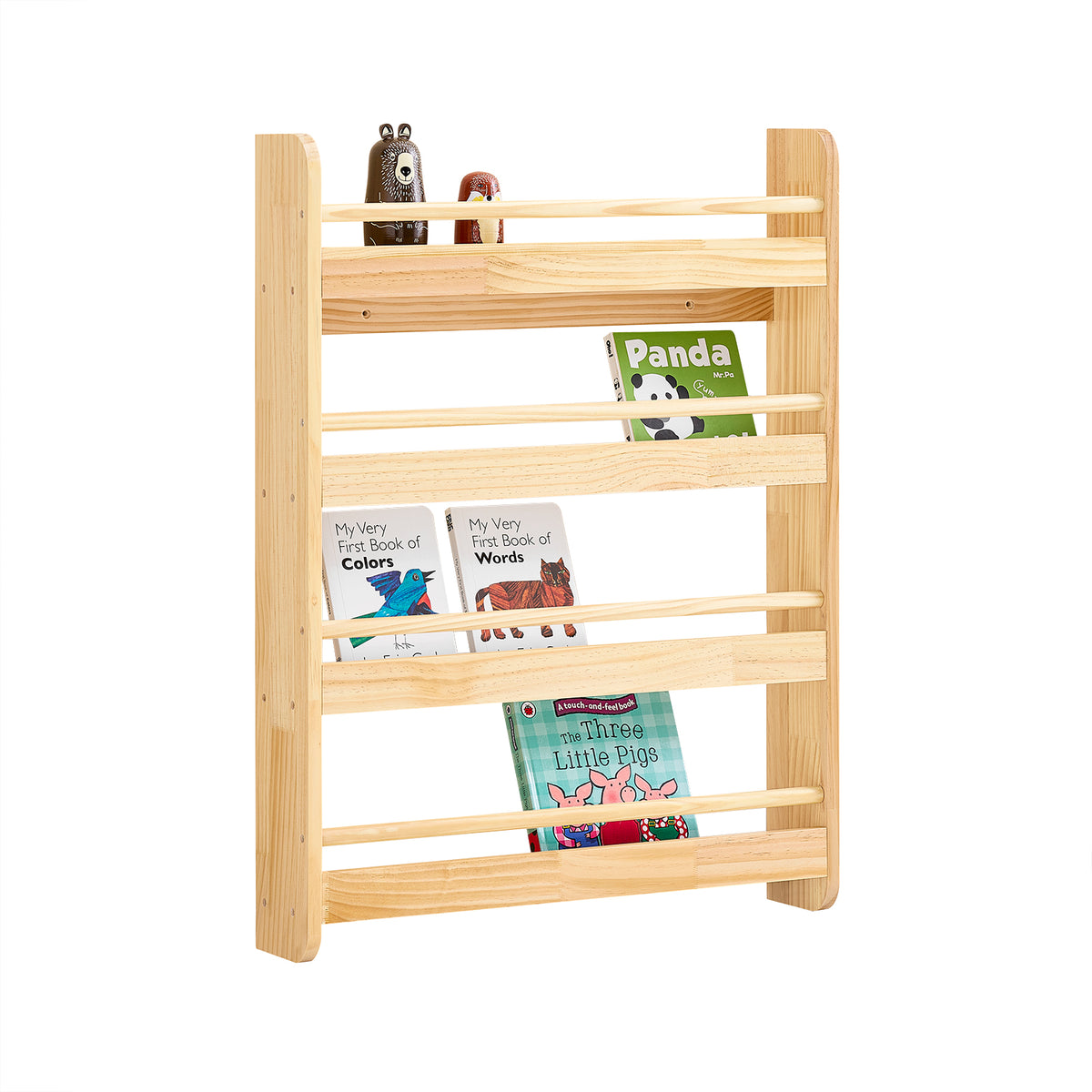 SoBuy KMB31-W Opbergplank Voor Speelgoed Voor Kinderen Speelgoeddoos Bibliotheek Boekenplank Tijdschriftenrek Met